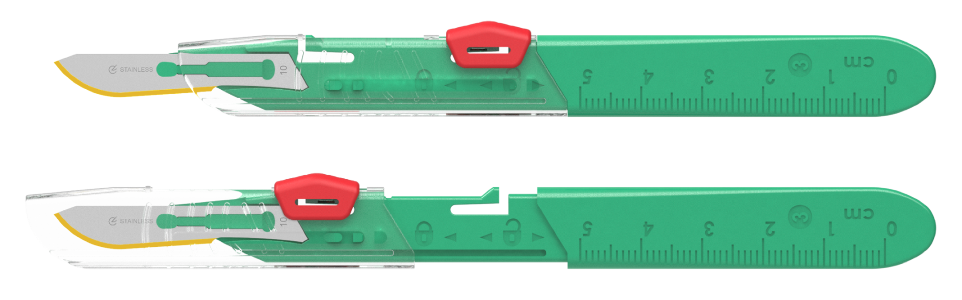 Diamantine safety scalpels