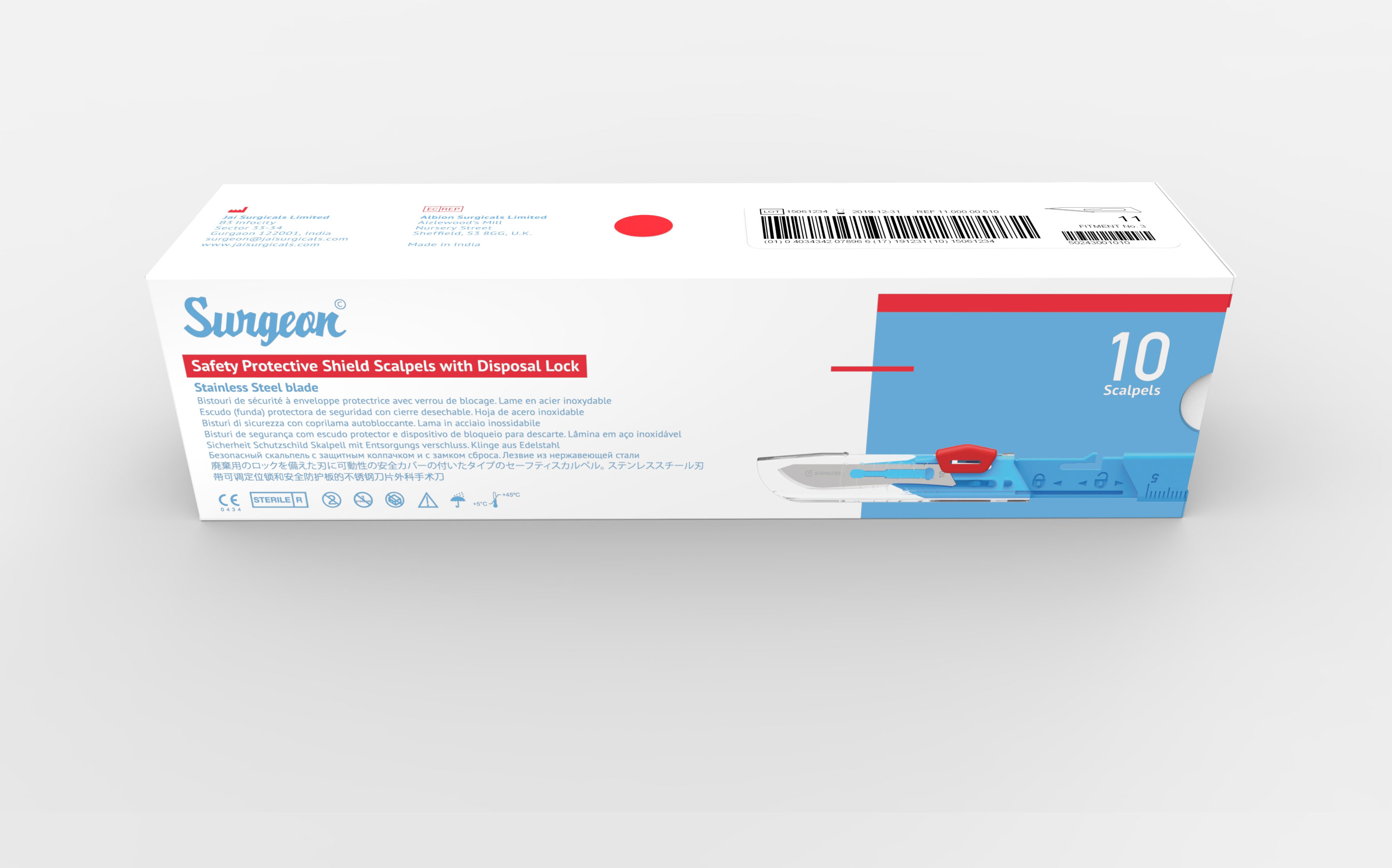 safety protective scalpel with disposal lock